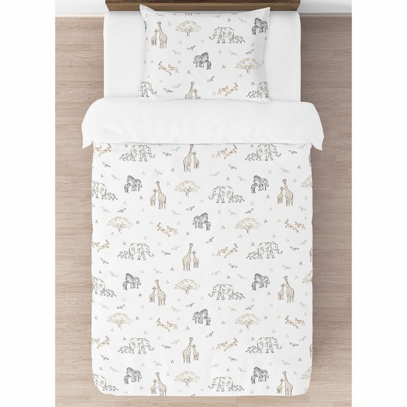 Sweet Jojo Designs Kids' Twin Comforter Bedding Set Serengeti Animals Multicolor 4pc, 4 of 7