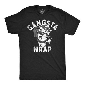 Mens Funny T Shirts Gangsta Wrap Sarcastic Food Graphic Tee For Men - Crazy Dog Men's T Shirt - 1 of 4