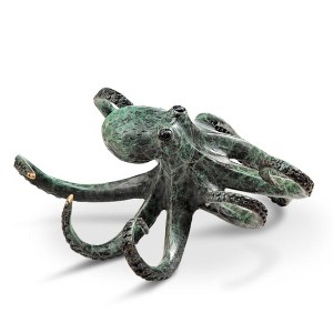 SPI Home Swimming Octopus Brass Sculpture Coastal Marine Accent 3.5 Inches Tall - 1 of 3