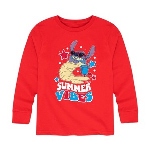 Boys' - Lilo and Stitch - Summer Vibes Long Sleeve Graphic T-Shirt - 1 of 4