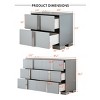 Modern Mirrored 6-Drawer Dresser with 2 Bedside Tables, 3-Piece Storage Cabinet Set for Bedroom, Living Room, or Entryway – The Pop Home - 4 of 4
