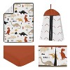 Sweet Jojo Designs Boy or Girl Gender Neutral Unisex Baby Crib Bedding Set - Mod Dinosaur Black Orange and Beige 4pc - 2 of 4