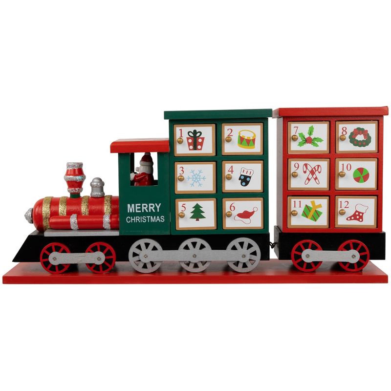 Northlight 16.5" Locomotive Train Wooden Christmas Advent Calendar, 1 of 6