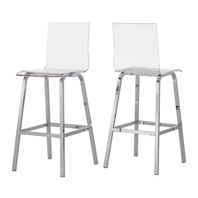 Alta Modern 29" Barstools (Set of Two) Chrome - Inspire Q