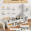 Tangkula Book Shelf TV Stand for 50" TV L-Shaped Entertainment Center with Storage & 3 Tier Bookshelf Wood Television Stands Modern White - 4 of 4