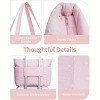 Narwey Puffer Tote Bag for Women Work with Laptop Compartment, Puffy Quilted Work Tote Bags for Travel Carry on Teacher Nurse - 4 of 4