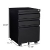 QingMoon Metal Rolling File Cabinet with 3 Drawers, Office Filing Cabinet with Lock, office storage filing cabinet of legal/letter size - 3 of 4