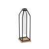 HomeRoots 12" Black Clear And Natural Metal Glass And Wood Posy Test Tube Table Vase - 4 of 4