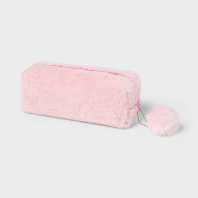Pencil Pouch Pink Faux Fur - up&up™
