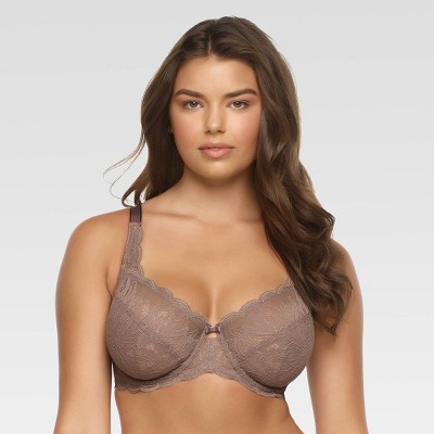 Paramour Women's Peridot Unlined Lace Bra - Mink 34h : Target