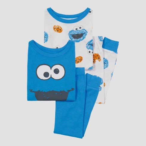 Toddler Boys 4pc Sesame Street Cookie Monster Cosplay Snug Fit