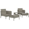 vidaXL Garden Lounge Set Grey PE rattan, metal Medium 5-Piece Lounge Set - 4 of 4