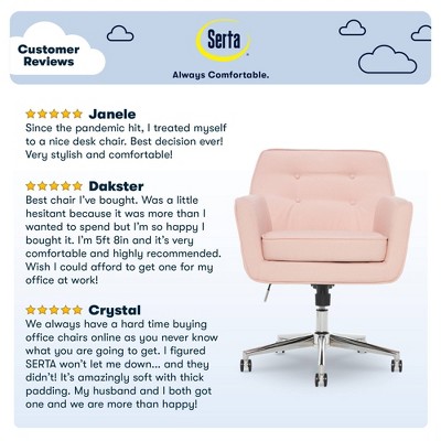 Blush Pink Memory Foam Swivel Office Chair with Arms