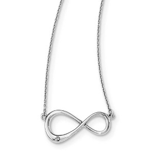 Black Bow Jewelry Diamond Accent Infinity Necklace in Rhodium Plated Silver, 16 Inch - 1 of 4