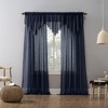 51"x95" No. 918 Sheer Erica Crushed Voile Rod Pocket Curtain Panel Navy Blue: Transitional Indoor Decor, Machine Washable - 3 of 4