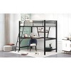 Streamdale Twin Size Loft Metal&MDF Bed with Desk and Shelf, Black - 4 of 4