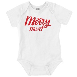 Xmas Classic Christmas Merry Mood Baby Romper Boys or Girls Brisco Brands - 1 of 4