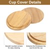 Unique Bargains Smooth Bamboo Wide Mouth Coffee Mug Drink Wooden Cup Lid 4 Pcs - 3 of 4
