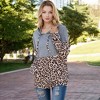 Anna-Kaci Women's Color Block Leopard Print Hoodie with Kangaroo Pocket - 2 of 4