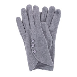 CTM Women's Faux Suede Fleece Lined Touchscreen Gloves - 1 of 4