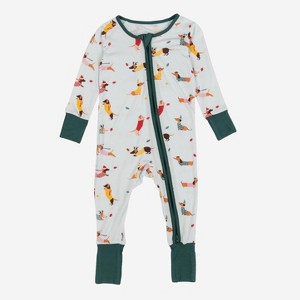 Leveret Kids Footed Bamboo Christmas Pajamas - 1 of 4