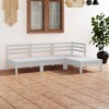 vidaXL Patio Furniture Set 4 Piece Garden Sectional Sofa Set Solid Wood Pine - White - 2 of 4
