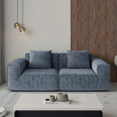 Modular Sofa With Oversized Sleeper Conversion, Cloud Velvet Couch Set With Deep Seats And Wide Armrests For Living Room-Maison Boucle