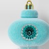 Christmas Flocking Ornament with Reflector Aqua - Wondershop™ - 3 of 3
