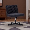 Dsvimoy Task and Office Chair Modern Armless Desk Chair with Wide Seat for Work and Meditation, Black, 26.8"*21.2"*10.8" - 2 of 4