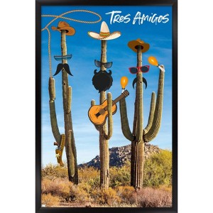 Trends International Cactus -Tres Amigos Framed Wall Poster Prints - 1 of 4