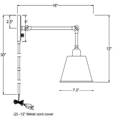 Aged Brass Adjustable Arm Dimmable Wall Sconce