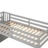 Twin Size Loft Bed, Pine Wood Twin Loft Bed Frame With Staircase Storage Space Slide Full-length Safety Guardrails For Bedroom No Box Spring Needed - 2 of 4