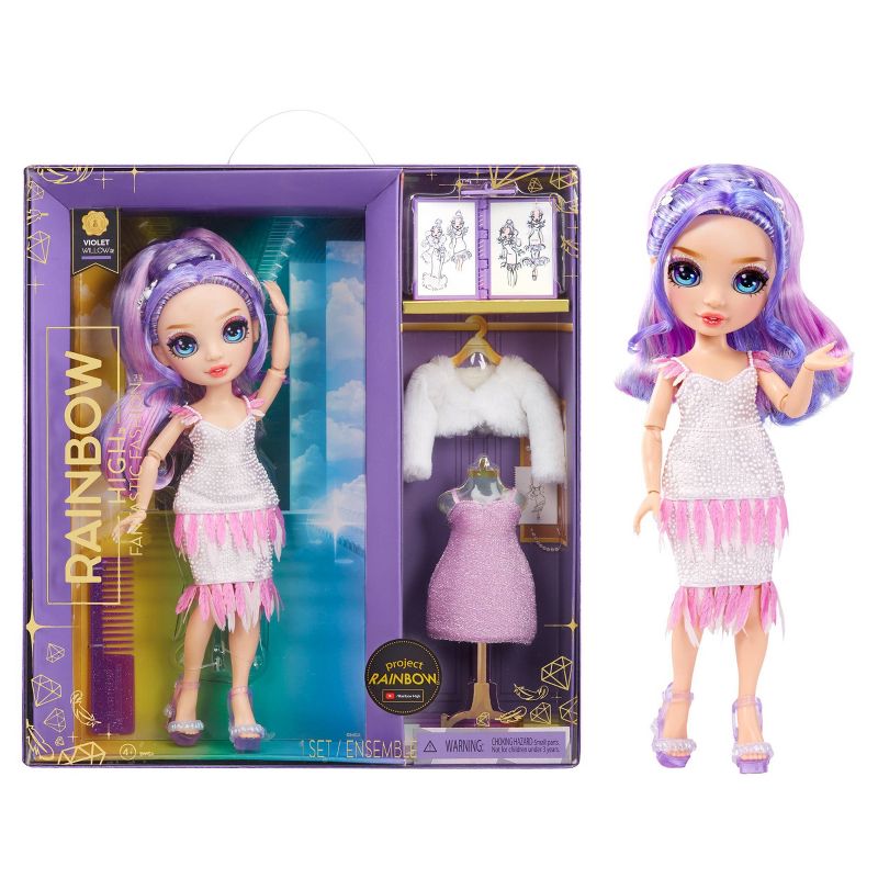 Rainbow High Fantastic Fashion Violet Willow 11&#34; Fashion Doll w/ Playset, 1 of 9