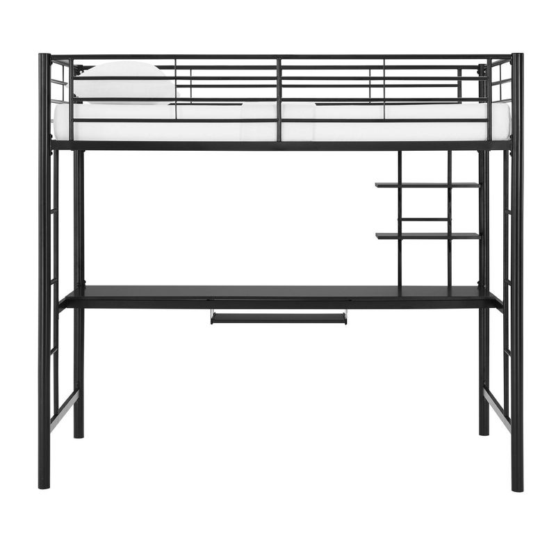 Twin Analise Metal Loft Bed with Wood Desk - Saracina Home, 4 of 7
