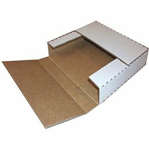 supplyhut 200 - 12 1/8" x 9 1/8" x 2" White Multi Depth Bookfold Mailer Book Box Bookfolds - image 1 of 1