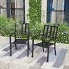 5pc Metal Indoor/Outdoor Square Gridded Dining Table with Arm Chairs & Umbrella Hole - Captiva Designs: Weather-Resistant Set - 3 of 4