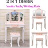 Whizmax 2-in-1 Kids Vanity, Wooden Princess Makeup Desk Dressing Table, Pretend Play Vanity Set for Kids - 4 of 4