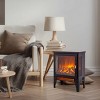 Syemin Indoor Fireplaces Electric Fireplace Heater 17" Freestanding Fireplace Stove Infrared Fireplace with 3D Flame, Black, 14.2"*8"*18" - 4 of 4