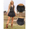 INSPIRE CHIC Women's Summer Causal Denim Pleated High Waist Tied A-Line Mini Jean Skirt - 2 of 4