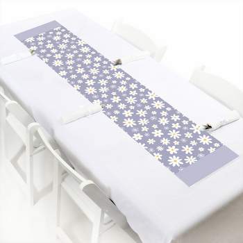 Big Dot of Happiness Purple Daisy Flowers - Petite Floral Party Paper Table Runner - 12 x 60 inches