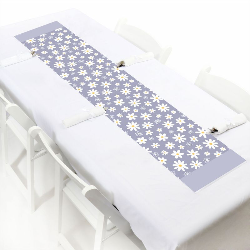 Big Dot of Happiness Purple Daisy Flowers - Petite Floral Party Paper Table Runner - 12 x 60 inches, 1 of 6