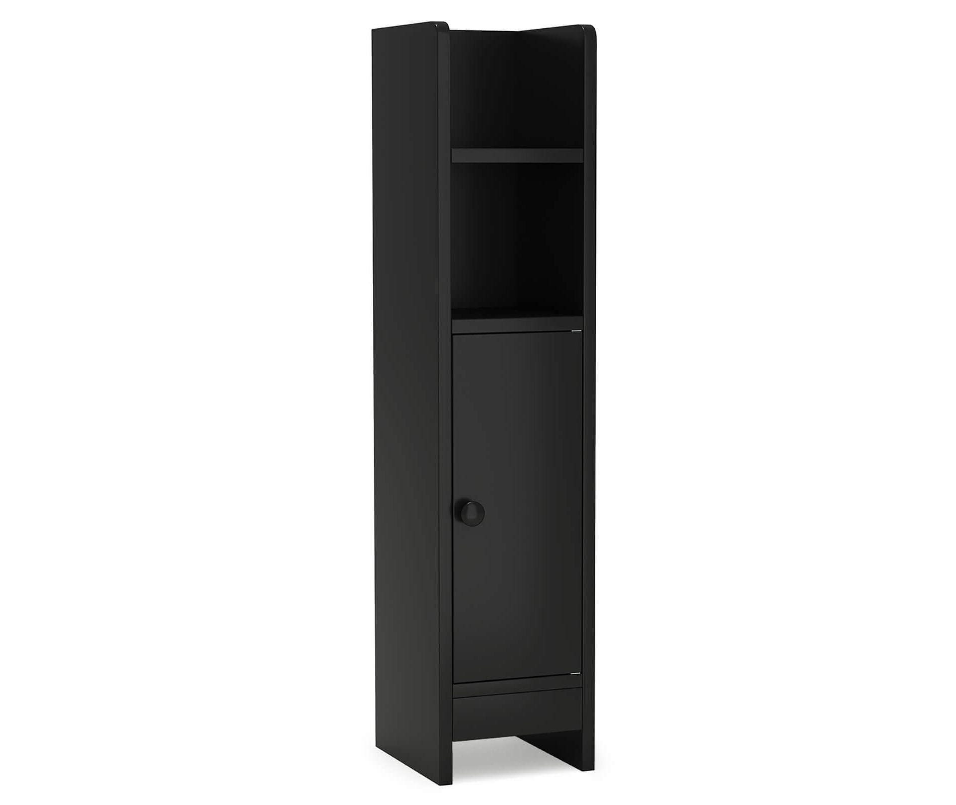 Costway Bathroom Storage Cabinet with Adjustable Shelf 1 Door & 2 Open Shelves Living Room White/Black/Brown