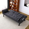 TUYOHW 70'' Foldable Sofa Bed with Cup Holder & Side Storage,Cotton Linen Sofa Bed for Small Spaces - 4 of 4