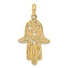 Black Bow Jewelry 14k Yellow Gold Large Filigree Chamseh Pendant, 21 x 40mm - 3 of 4