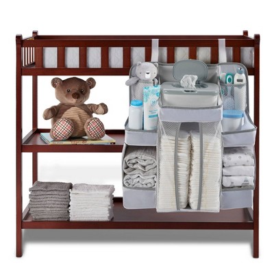 White Multi-Pocket Nursery Organizer with Shelves