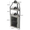 Corner Bar Cabinet with Glass Holder, Industrial Wine Cabinet with Adjustable Shelf, Liquor Cabinet Bar Cabinet, Corner Display Cabinet - 2 of 4