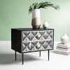 Tessie Bone Inlay 2-Drawer Nighstand - SFV6609 - Bone/Black - Safavieh Couture - 2 of 4
