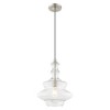 Livex Lighting Art Glass 1 - Light Pendant in  Brushed Nickel - 3 of 4