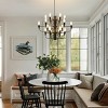 Baoure Black Farmhouse Candle Chandelier Round Rustic Modern Light Fixture High Ceiling Chandeliers 18 Light 22.5in for Living Room Dining Room Foyer - 3 of 4