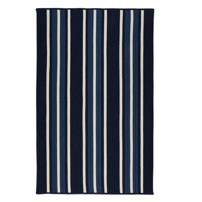 Colonial Mills Mesa Stripe - Navy Pier 3 Ft x5 Ft Rectangle Rug Indoor/Outdoor 100% Polypropylene